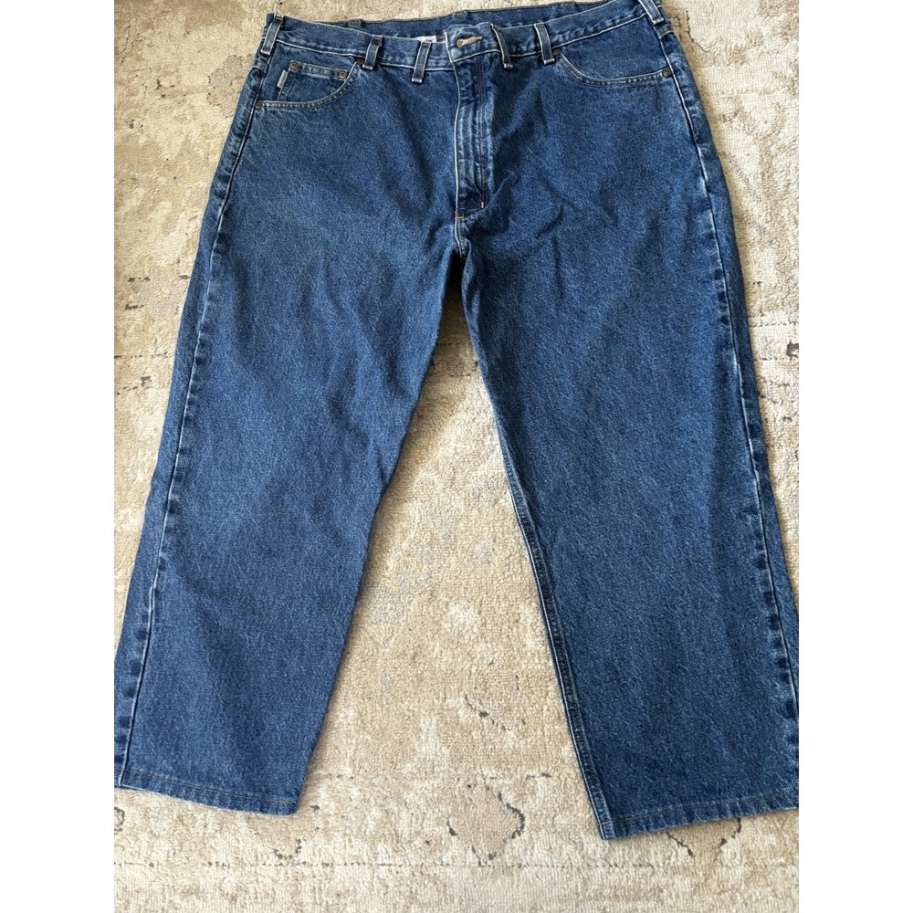Carhartt Straight Relaxed Fit Jeans Men's 44x26 Blue Medium Wash Workwear